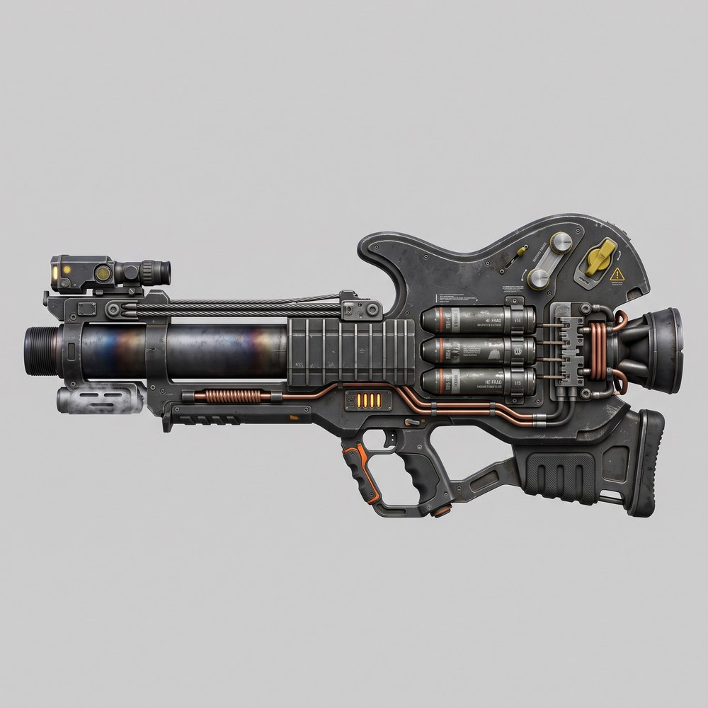A guitar weapon generated from a player prompt
